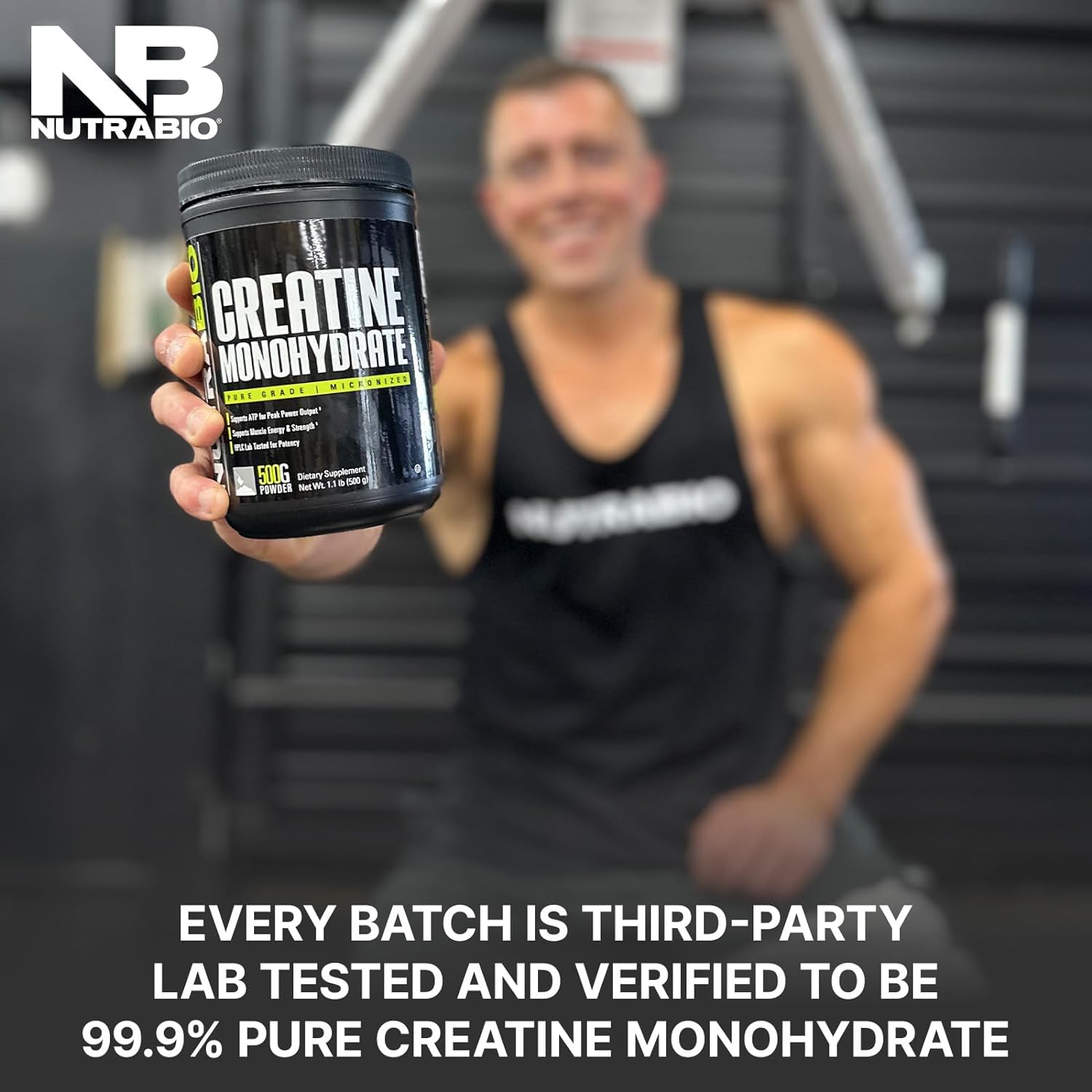 NutraBio Creatine Monohydrate - Micronized Pure Grade - Supports Muscle Energy and Strength - Unflavored, HPLC Tested (500 Grams) : Health & Household