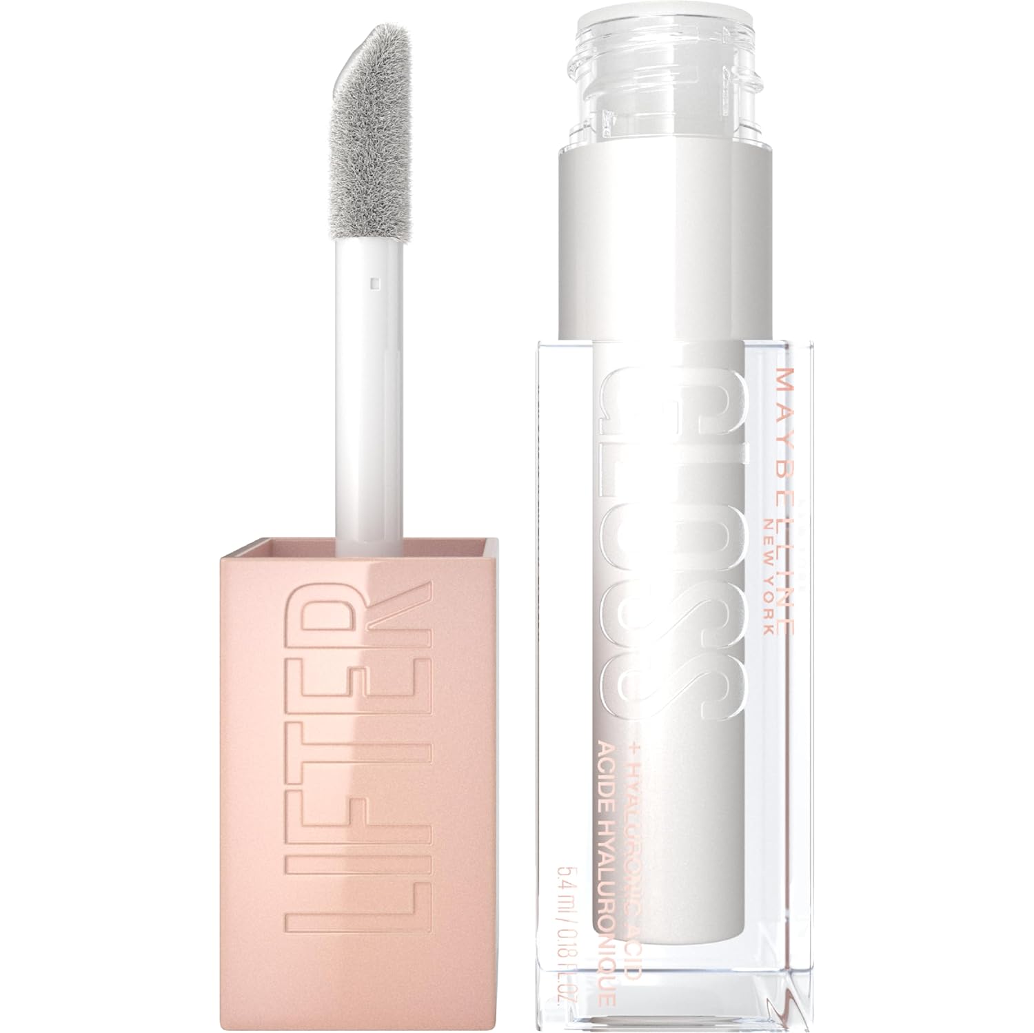 Maybelline Lifter Gloss, Hydrating Lip Gloss With Hyaluronic Acid, High Shine For Plumper Looking Lips, Pearl, Silver Pearl Clear, 0.18 Ounce