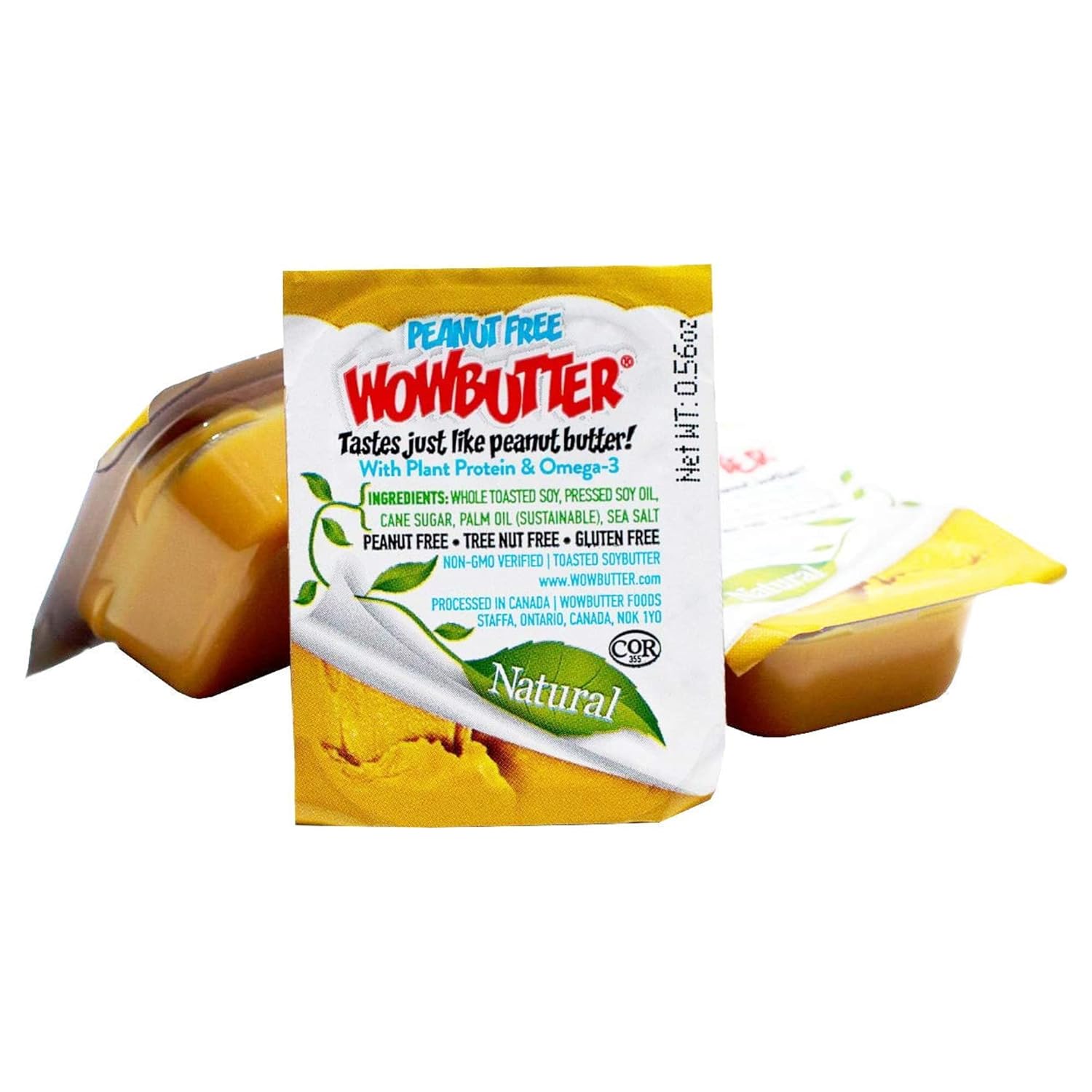 Wowbutter - Creamy Peanut & Tree Nut Free Spread - 100 Cups - 1.12Oz Each - Made With Whole Toasted Soy - All Natural Ingredients - Safe For School - Vegan Plant Protein Food - Gluten Free & Non-Gmo