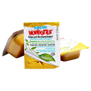 Wowbutter - Creamy Peanut & Tree Nut Free Spread - 100 Cups - 1.12Oz Each - Made With Whole Toasted Soy - All Natural Ingredients - Safe For School - Vegan Plant Protein Food - Gluten Free & Non-Gmo