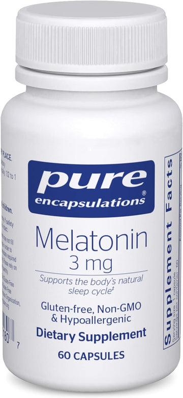 Pure Encapsulations Melatonin 3 Mg - Antioxidant Supplement To Support Natural Sleeping & Relief Of Occasional Sleeplessness - For Natural Sleep Support* - 60 Capsules