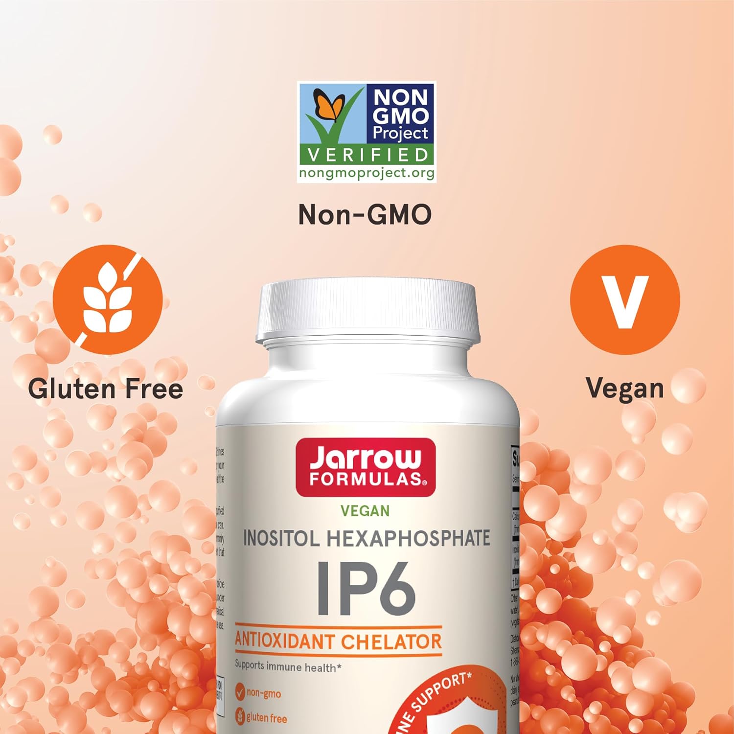 Jarrow Formulas IP6 Inositol Hexaphosphate - 500 mg - 120 Veggie Capsules - Purified Inositol Hexaphosphate - Immune Health Support Supplement - Up to 120 Servings : Health & Household