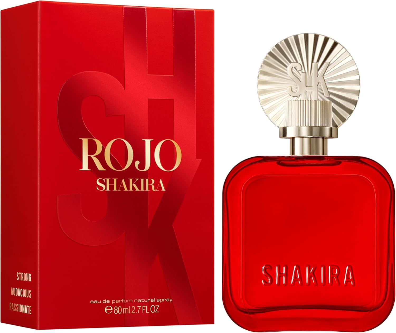 Shakira Perfumes - Rojo By Shakira Eau De Parfum For Women - Long Lasting - Powerful, Sensual And Charming Scent - Floral, Spicy And Amber Notes - Ideal For Day Wear - 80 Ml