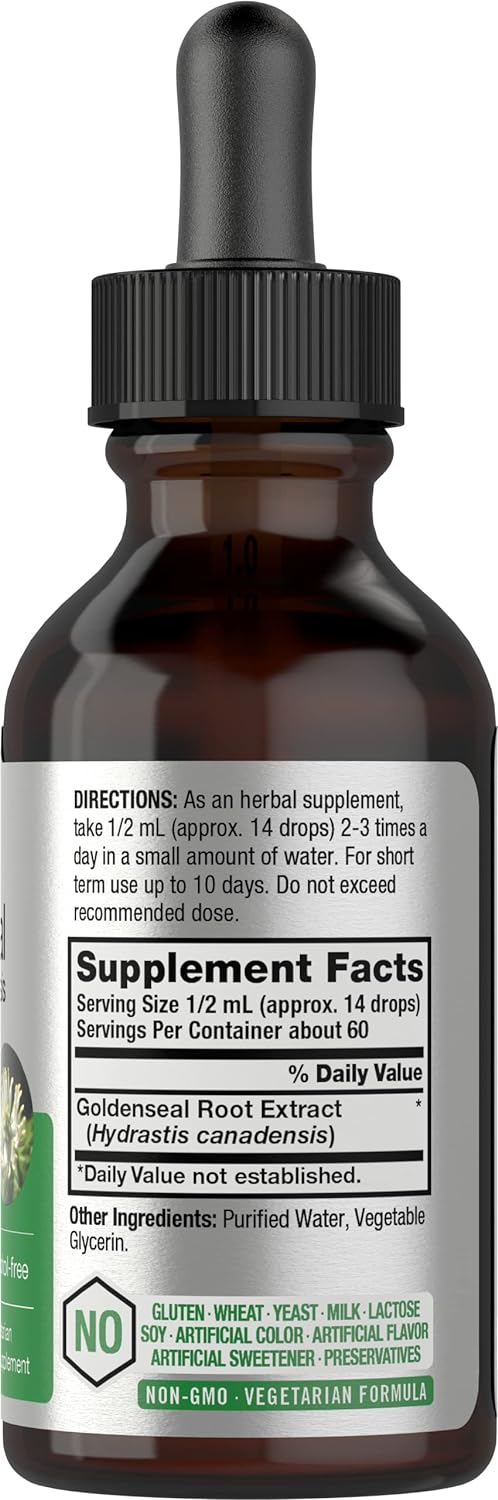 Horbäach Goldenseal Root Extract Liquid | 1 Fl Oz Tincture | Super Concentrated | Alcohol Free | Vegetarian, Non-Gmo, Gluten Free