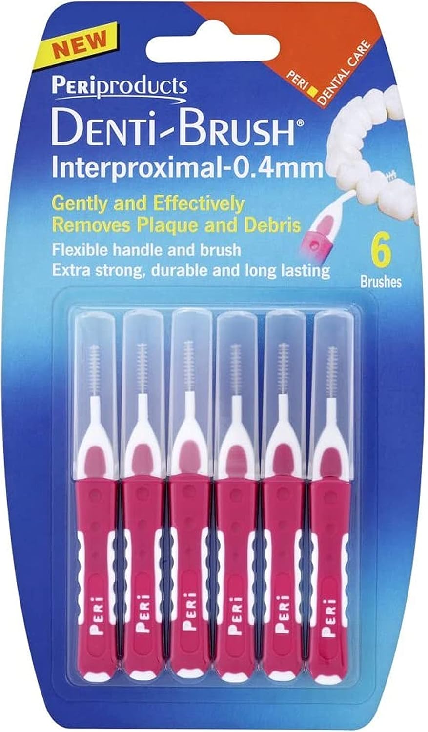 Three Packs Of Periproducts Denti-Brush Interproximal-0.4Mm Pink [Personal Care]