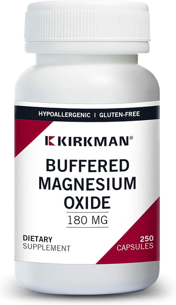 Buffered Magnesium Oxide, 180 Mg, 250 Capsules, Kirkman Labs