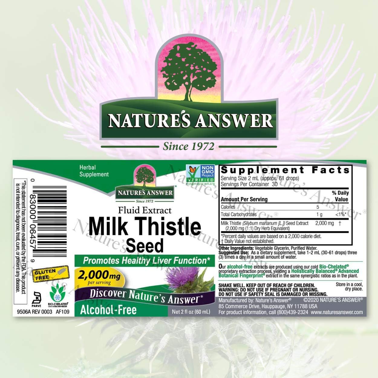 Nature's Answer Milk Thistle Extract | Promotes Healthy Liver Function | Cleanse and Detox Supplement | Non-GMO, Kosher Certified, Alcohol-Free& Gluten-Free (2   (Pack of 1))