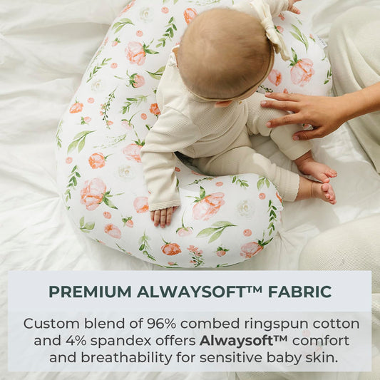 Pobibaby 1-Pack Premium Nursing Pillow Cover - Ultra Soft & Stretchy 96% Cotton, Breastfeeding Pillow Cover For Baby Boys And Girls (Allure)
