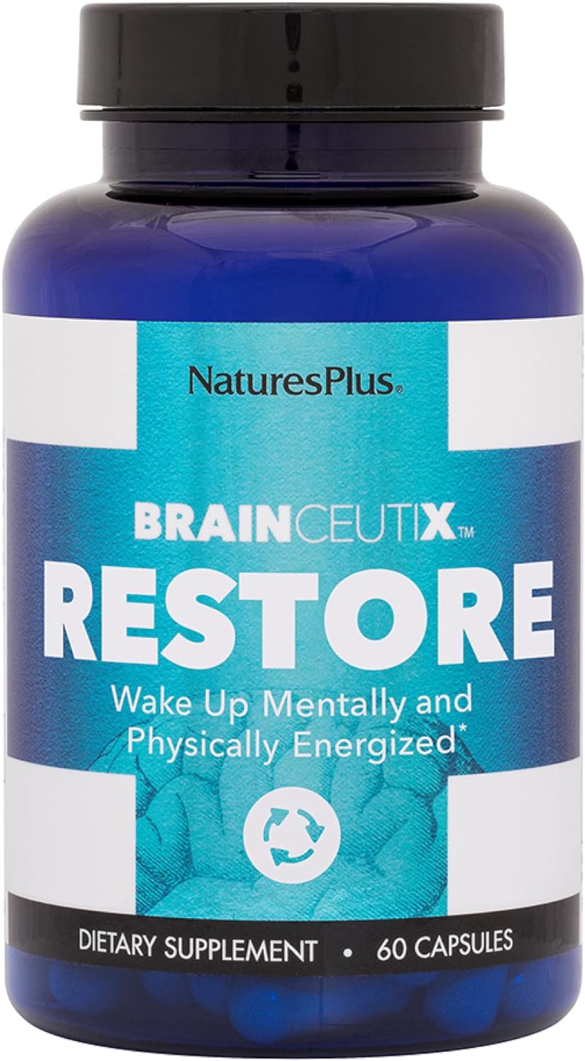Brainceutix Naturesplus Restore - 60 Vegan Capsules - Promotes Healthy Sleep & Nighttime Brain Recovery - Cognitive Support & Optimal Brain Function - Vegetarian, Gluten-Free- 30 Servings