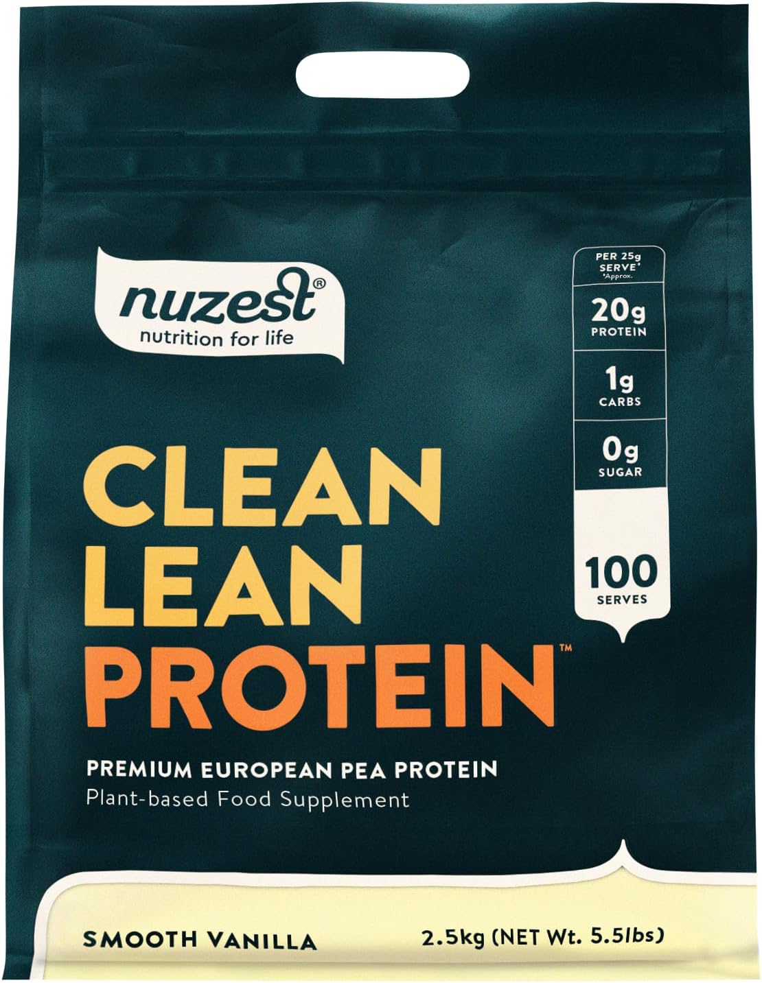 Vegan Protein Powders By Nuzest - Clean Lean Protein - Smooth Vanilla - Plant Based Pea Protein Shake - Low Calorie & Low Carb - Gluten Free - Dairy Free - 2.5Kg (100 Servings)