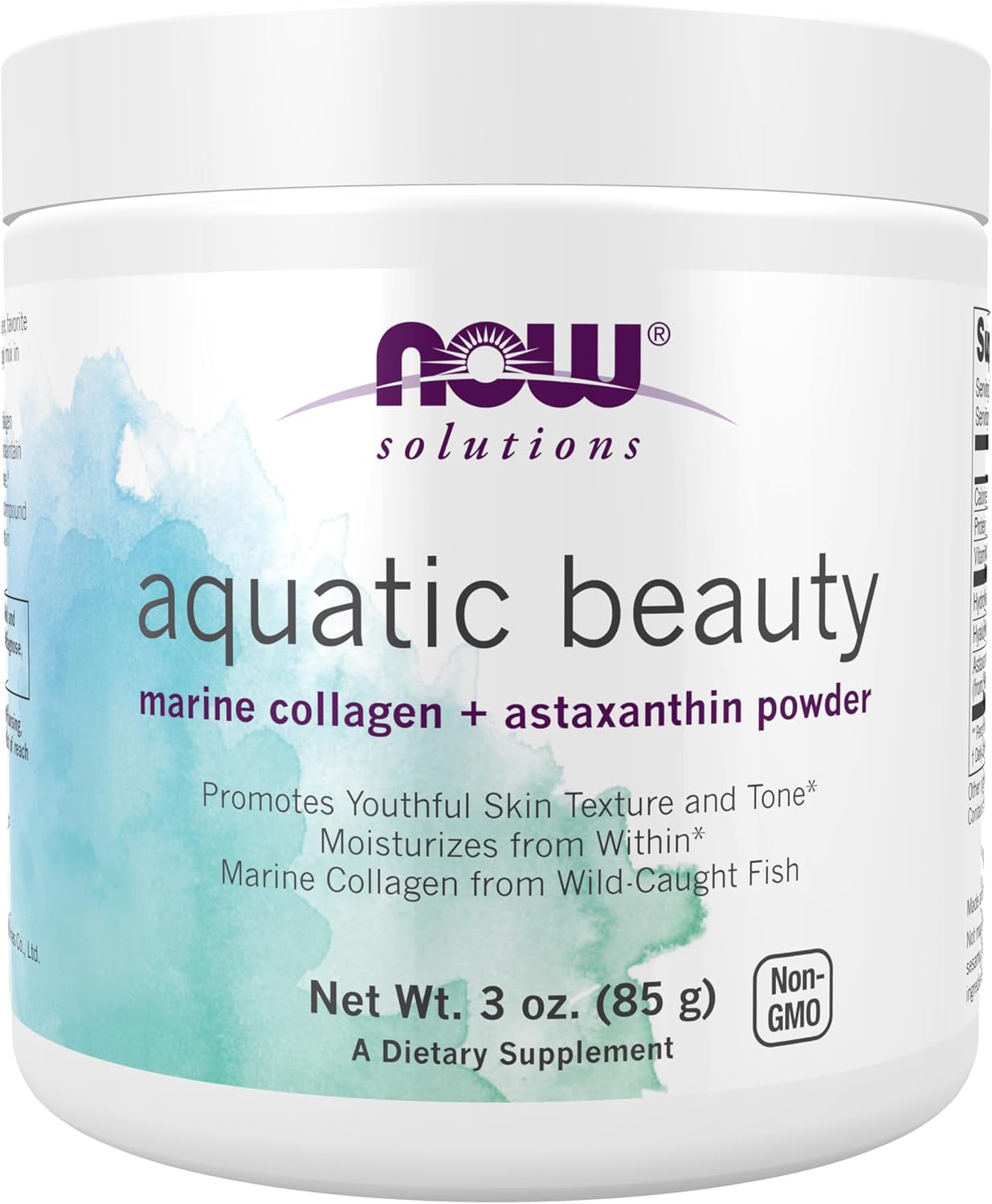 Now Foods Solutions, Aquatic Beauty Plus Marine Collagen From Wild-Caught Fish And Astaxanthin Powder, 3-Ounce