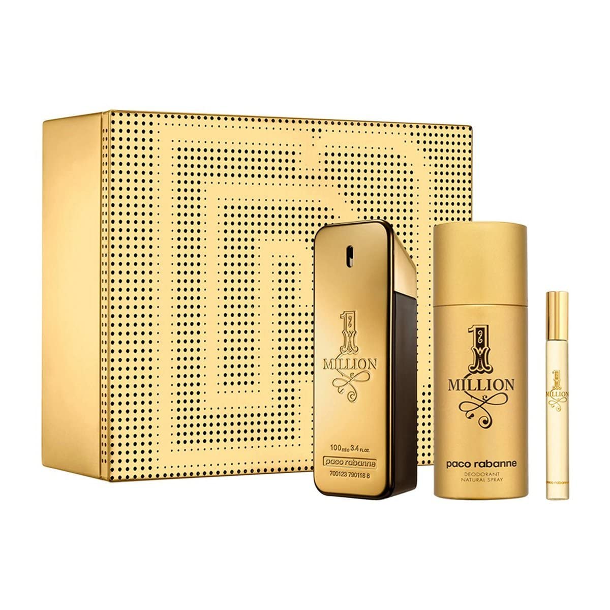 Men'S Perfume Set 1 Million Paco Rabanne (3 Pcs)