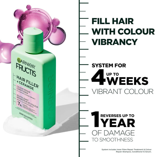 Garnier Fructis Hair Filler Color Repair Conditioner With Ceramide, Smoothing & Sulfate Free Conditioner For Colored, Bleached Hair, 10.1 Fl Oz, 1 Count