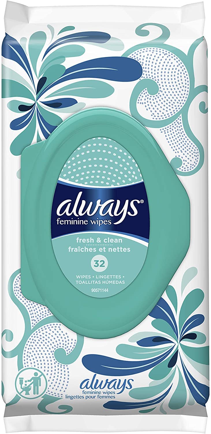 Always Fresh & Clean Feminine Wipes - 32 Count, Pack of 3