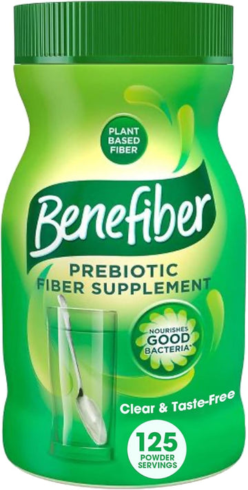 Benefiber Daily Prebiotic Fiber Supplement Powder For Digestive Health, Unflavored - 125 Servings (17.6 Ounces)