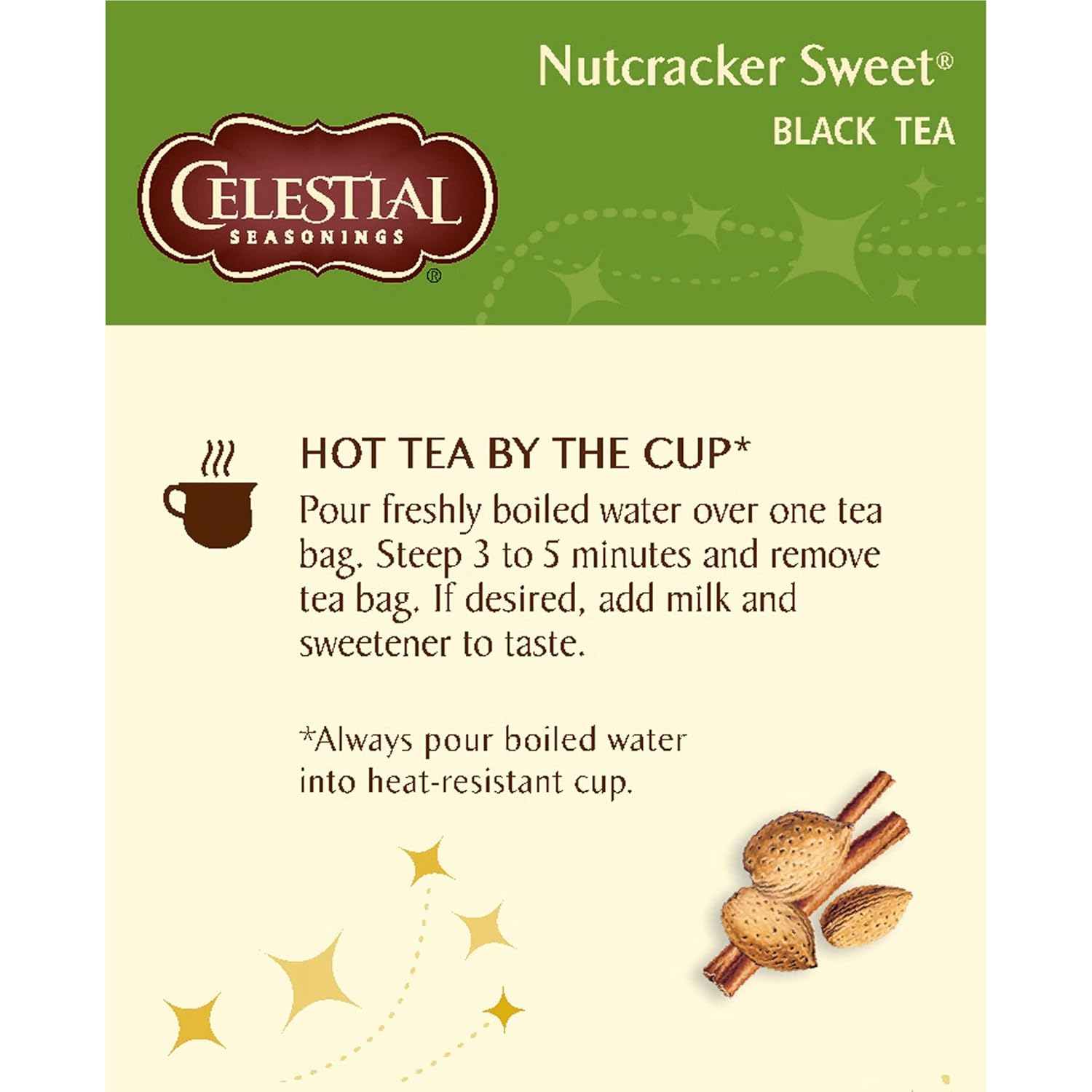 Celestial Seasonings Black Tea, Nutcracker Sweet, 18 Count (Pack Of 6)