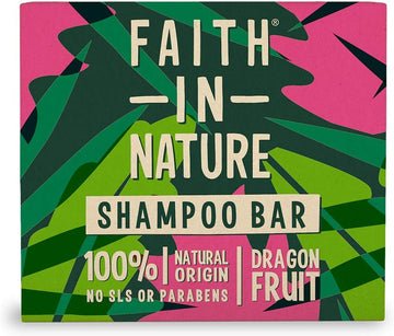 Faith In Nature Natural Dragon Fruit Shampoo Bar, Revitalising, Vegan And Cruelty Free, No Sls Or Parabens, For Normal To Dry Hair, 85 G