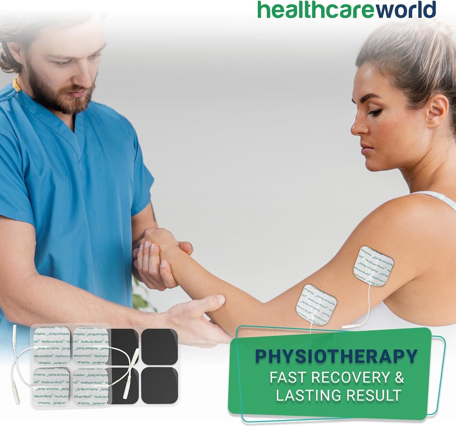 TENS/EMS Electrodes Pre-Wired Backed with High Quality Self-Adhesive Gel Combo Pack 8 Square 5 x 5 cm and 8 Large 5x10cm Healthcare World : Amazon.co.uk: Health & Personal Care