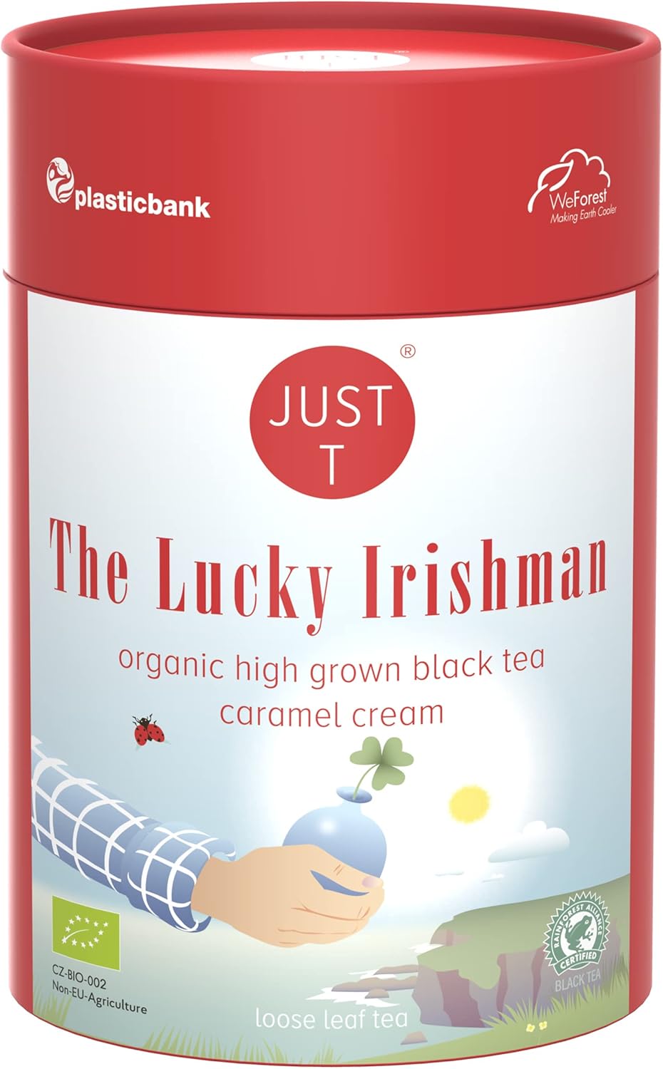 Just T Rhubarb Hygge Loose Leaf Tea (80G) | Organic Black Tea – Mixed With Rhubarb And Vanilla | Premium Organic Loose Tea | 436216