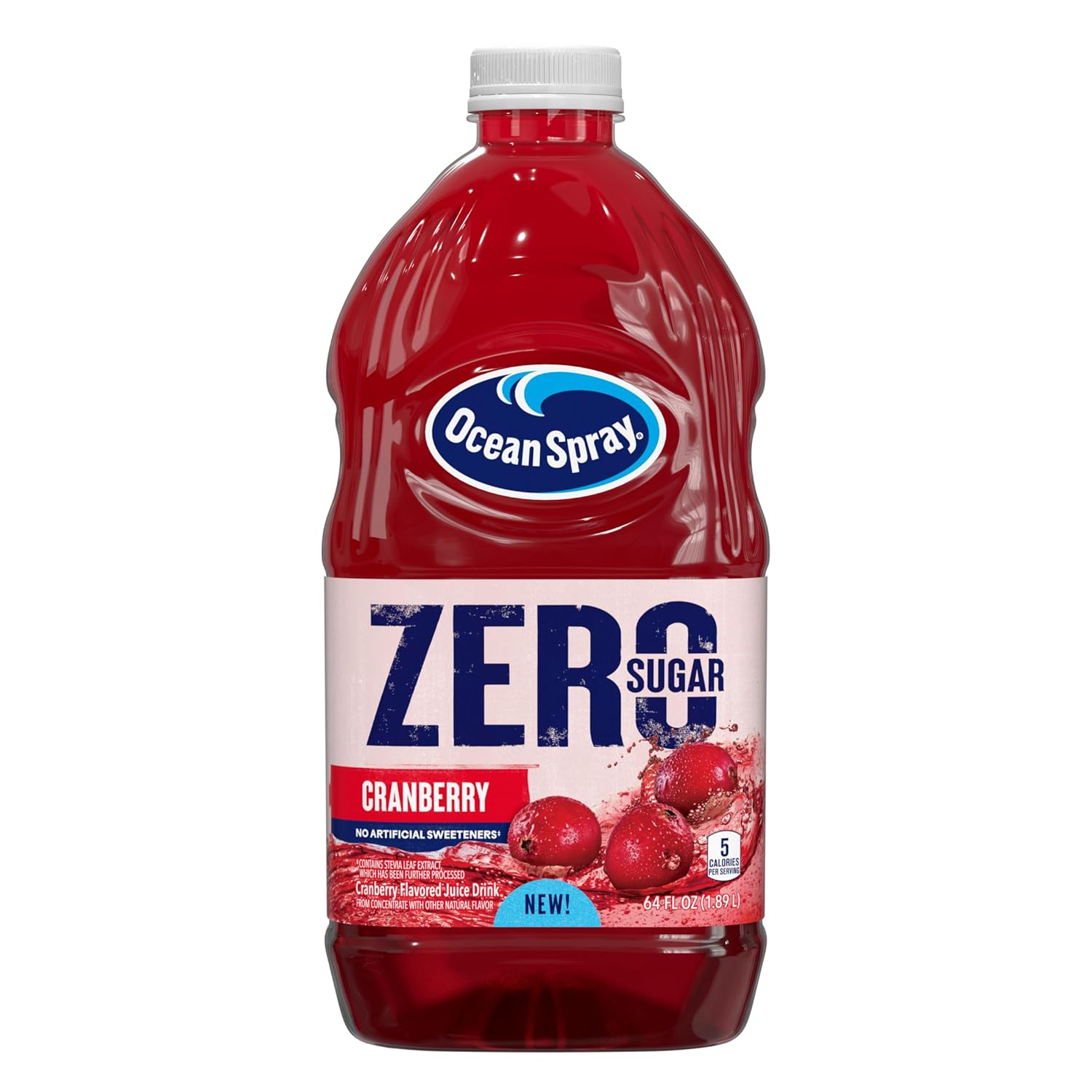 Ocean Spray® Zero Sugar Cranberry Juice Drink, Cranberry Juice Drink Sweetened With Stevia, 64 Fl Oz Bottle