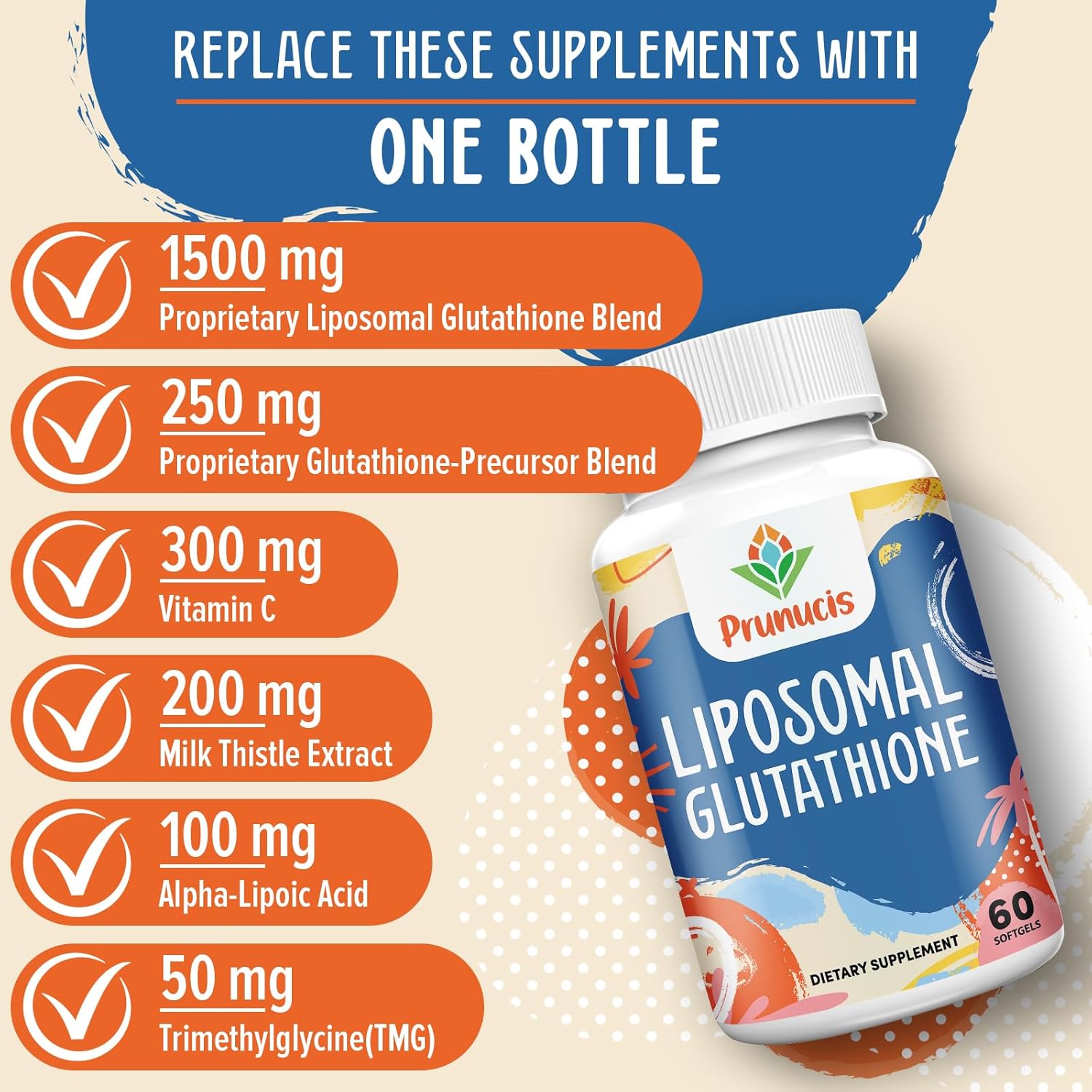 2400Mg Liposomal Glutathione, Reduced L-Glutathione, Glutathione Supplement With Vitamin C, Master Antioxidants, Enhanced Absorption, Antioxidant Supplements - Immune System, 120 Softgels : Health & Household
