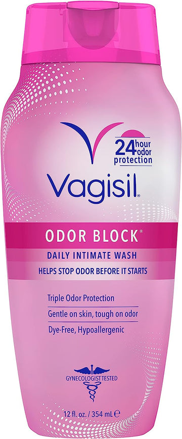 Vagisil Feminine Wash for Intimate Area Hygiene, Odor Block, Gynecologist Tested, Hypoallergenic, 12 oz, (Pack of 1)