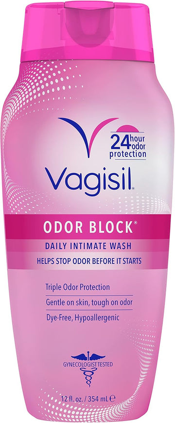 Vagisil Feminine Wash For Intimate Area Hygiene, Odor Block, Gynecologist Tested, Hypoallergenic, 12 Oz, (Pack Of 1)