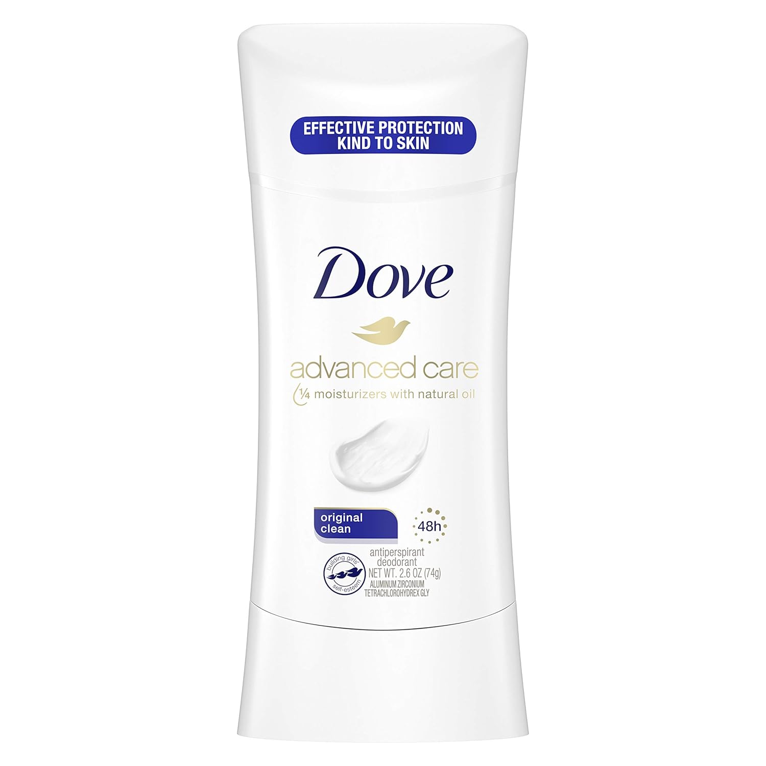 Dove Advanced Care Antiperspirant Deodorant Stick For Women, Original Clean, For 48 Hour Protection And Soft And Comfortable Underarms, 2.6 Oz