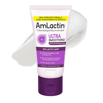 Amlactin Ultra Smoothing - 4.9 Oz Body & Hand Cream With 15% Lactic Acid - Exfoliator And Moisturizer & Daily Nourish 12% - 14.1 Oz Body Lotion With 12% Lactic Acid - Exfoliator And Moisturizer