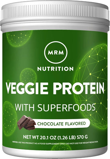 Mrm Nutrition Veggie Protein With Superfoods | Chocolate Flavored | 22G Complete Protein | Over 8.8G Essential Amino Acids | 13 Superfoods | With Omega 3S And Omega6S | Keto Friendly | 30 Servings