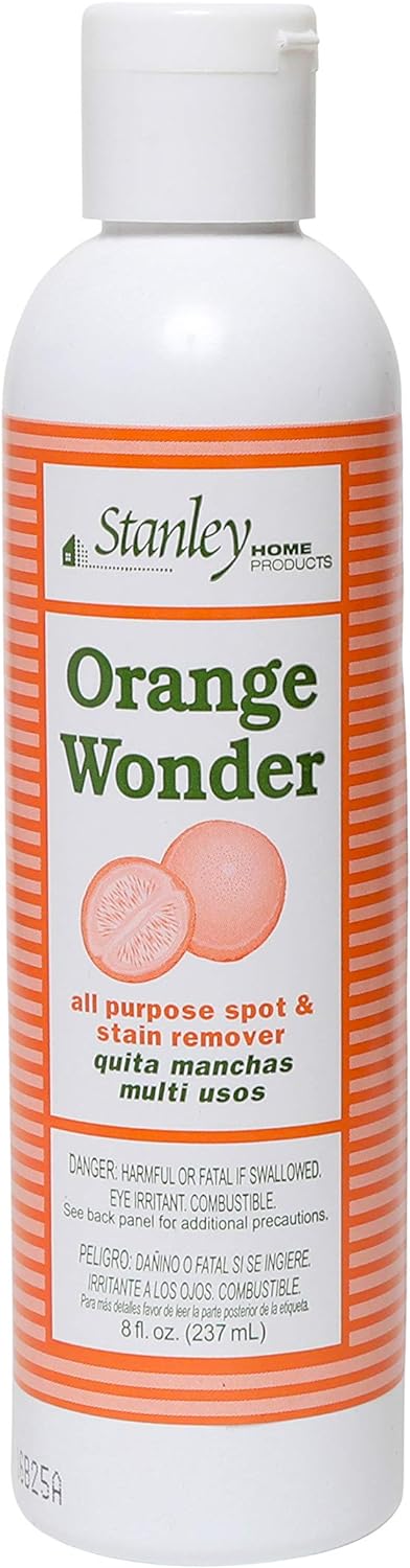 Stanley Home Products Orange Wonder All-Purpose Spot and Stain Remover - Eco-Friendly Oil & Grease Cleaning & Laundry Detergent For Baby & Kid's Clothing, Carpet, Furniture, Couch & Car Interior
