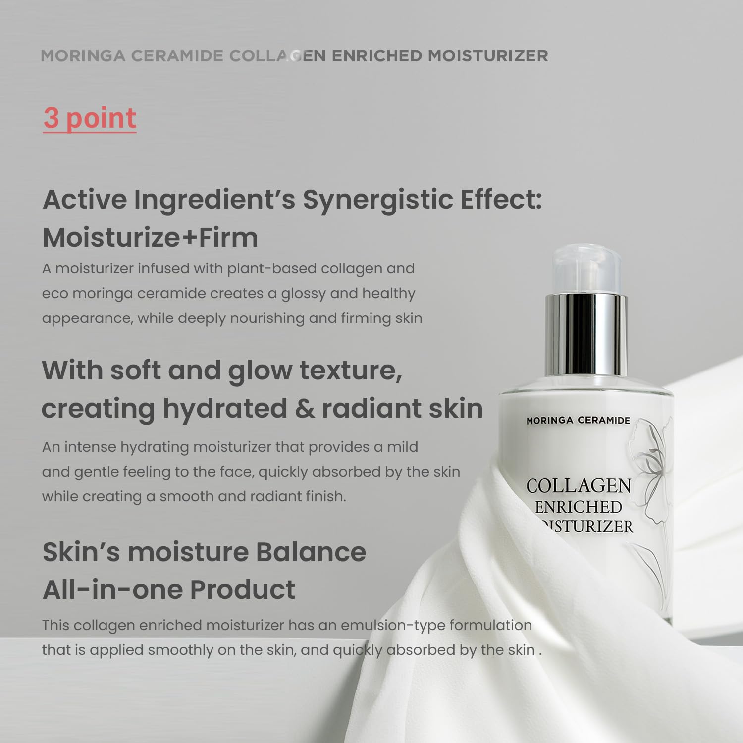 Heimish Moringa Ceramide Collagen Enriched Moisturizer - Hydrating, Nourishing, Plumping, Anti-Aging Essence, Lightweight Emulsion With Ceramides, Collagen, For All Skin Types, 4.1Fl.Oz/120Ml : Beauty & Personal Care