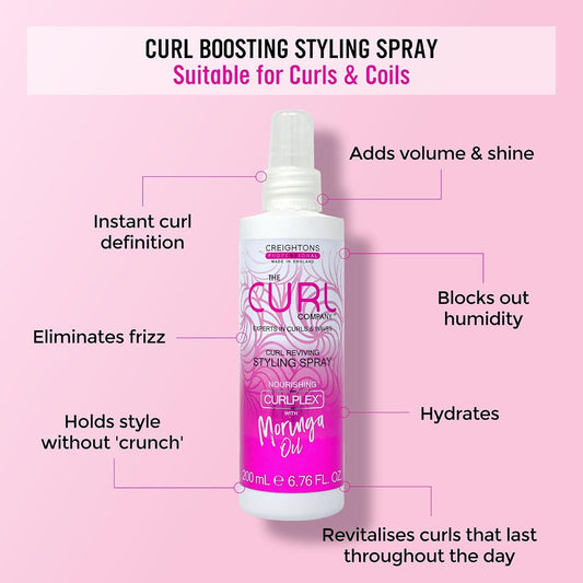 The Curl Company Curl Reviving Styling Spray (200Ml) – Professionally Formulated With Nourishing Curplex With Moringa Oil. Experts In Curls & Waves
