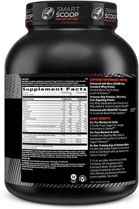 Gnc Amp Wheybolic Clinically Proven Protein Powder, 40G Whey Protein, Bcaa, Leucine, Increases Muscle Strength, Muscle Building, 3Rd Party Tested, Gluten Free, Natural Chocolate, 25 Servings