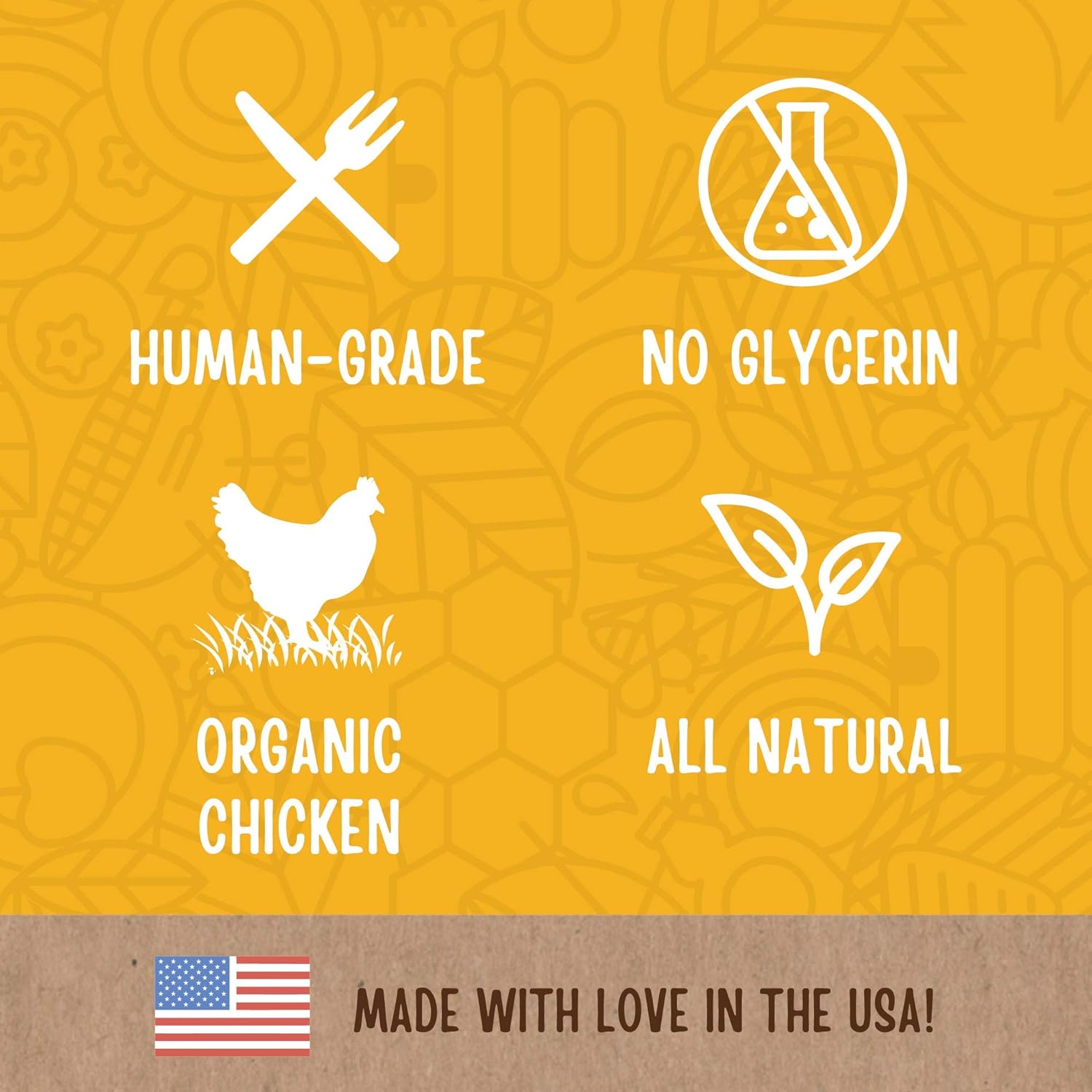 Full Moon USDA Organic Chicken Jerky Healthy All Natural Dog Treats Human Grade 32 oz : Pet Supplies