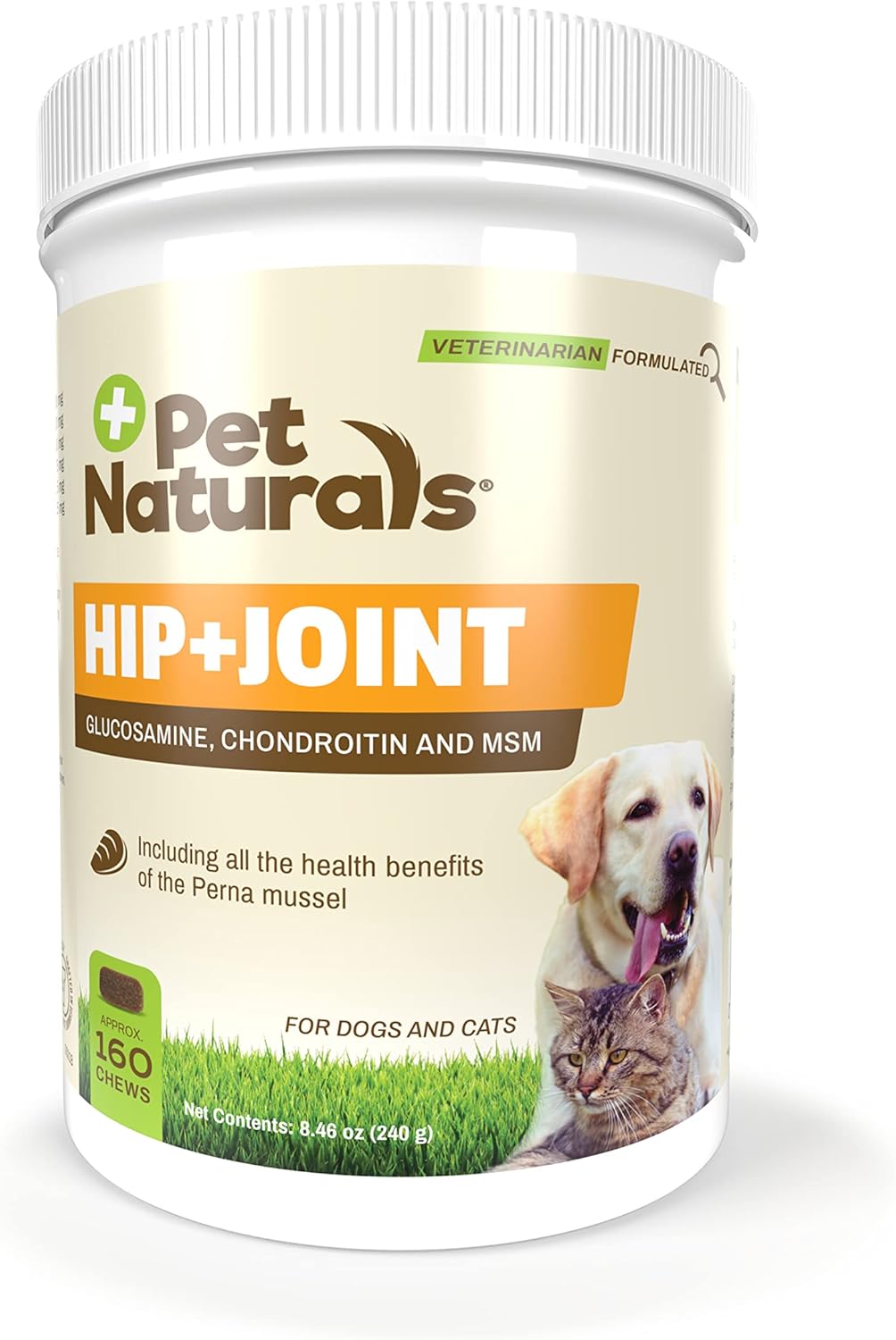 Pet Naturals Hip And Joint Supplement With Glucosamine, Chondroitin And Msm For Dogs And Cats, Duck Flavor, 160 Chews