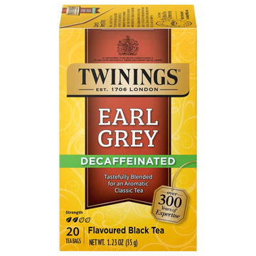 Twinings Decaffeinated Earl Grey Individually Wrapped Black Tea Bags, 20 Count (Pack Of 6), Flavoured With Citrus And Bergamot, Enjoy Hot Or Iced