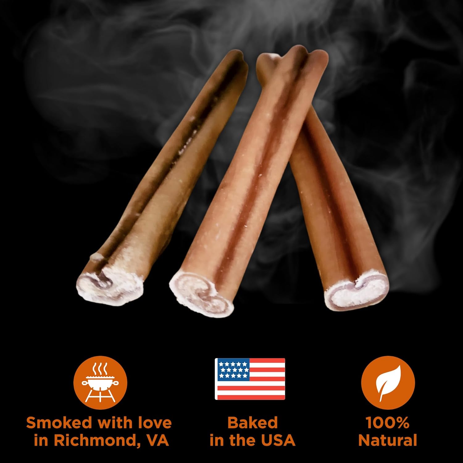 Best Bully Sticks Hickory Smoked 100% Natural 6 Inch Bully Sticks for Dogs, 20 Pack - Smoky, Odor-Free, No Additives, Grain-Free Beef Dog Chews : Pet Supplies