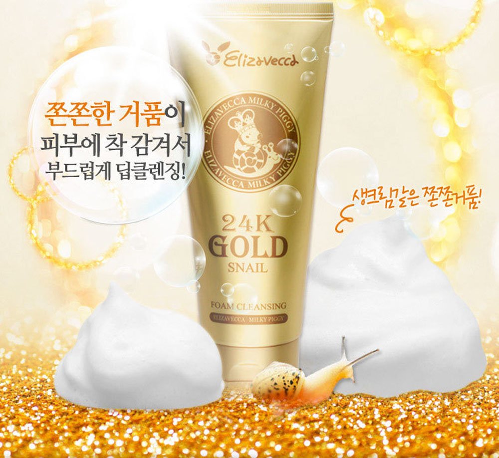 Elizavecca 24K Gold Snail Foam Cleansing 180Ml/6.09 Fl.Oz. - Facial Cleansing | Face Cleansing Foam : Beauty & Personal Care