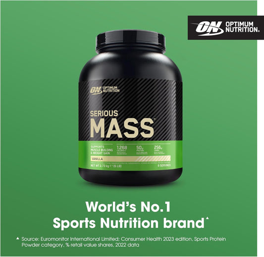 Optimum Nutrition Serious Mass Protein Powder High Calorie Mass Gainer With Vitamins, Creatine And Glutamine, Vanilla, 8 Servings, 2.73 Kg, Packaging May Vary