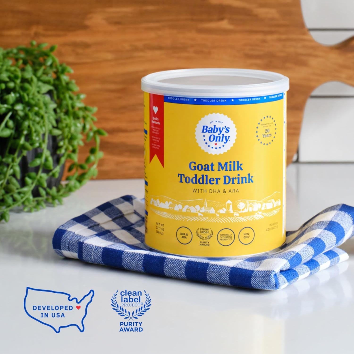 Baby's Only Goat Milk Toddler Drink, Toddler Drink, Goats Milk Powder, Non GMO with DHA, Iron, Vitamin D, Naturally Occurring Prebiotics, ARA, Toddlers 12 Months Old and Up, Easy to Digest Goat Milk, 12.7 oz, 1 Pack : Baby