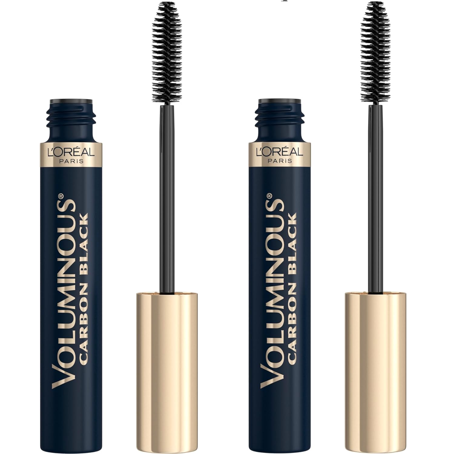 L'Oreal Paris Makeup Voluminous Original Washable Bold Eye Volume Building Mascara, Builds Lashes Up To 2X Natural Thickness, Smudge Free, Clump Free, Carbon Black, 2 Count