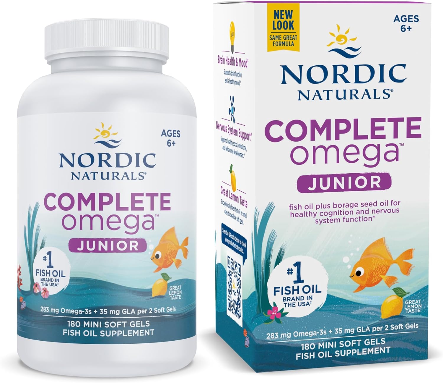 Nordic Naturals Complete Omega Jr., Lemon - 180 Mini Soft Gels - 283 m