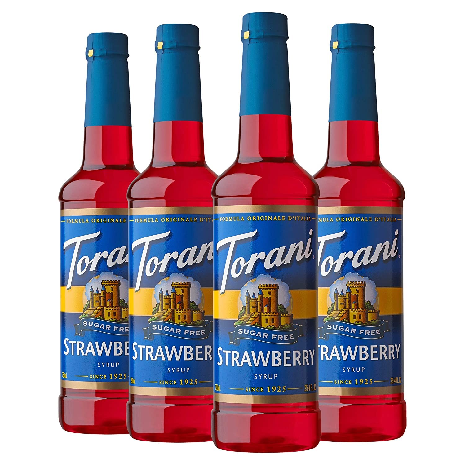 Torani Sugar Free Syrup, Strawberry, 25.4 Fl Oz, (Pack Of 4)