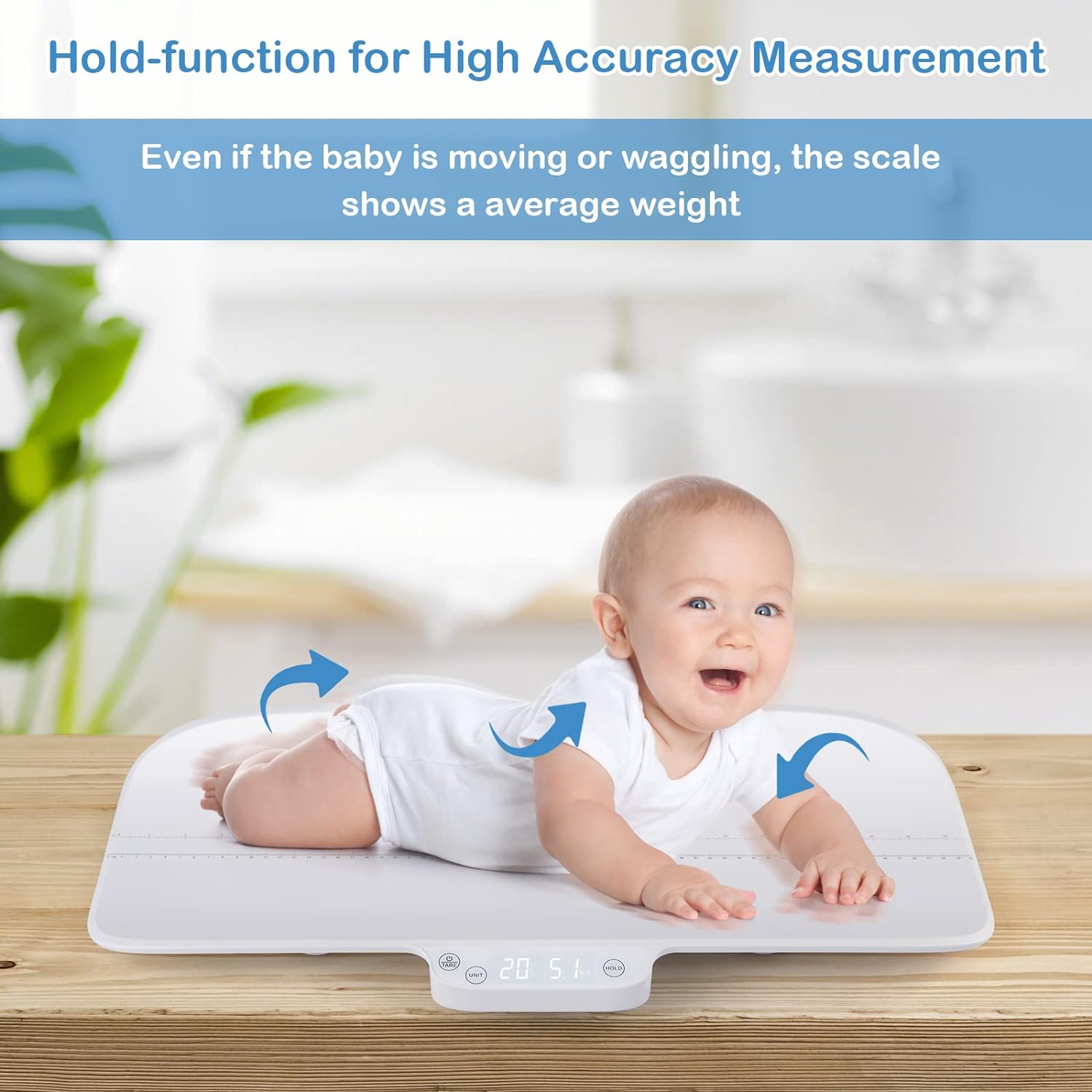 BABY JOY Baby Scale, Multifunctional Pet Scale with Digital LED Display, 4 Weighing Modes, Curved Tray, Rubber Feet, Weighing Scale for Newborn, Animals, High Precision at 0.1oz, Max Weight 66lbs : Baby