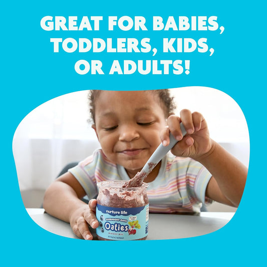 Nurture Life Overnight Oats, Variety Pack, Healthy Snacks For Kids, Nutritious Breakfast For Children W/Real Fruit & Hidden Veggies, No Added Sugar, Ready To Eat Meals For Toddlers & Kids, 4 Pack