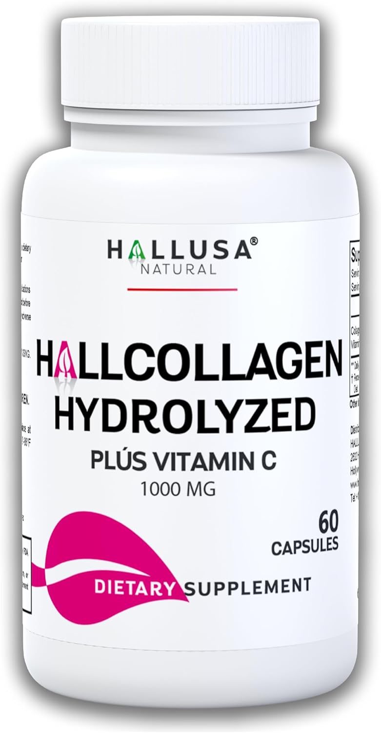 Cólageno Hidrolizado - Pastillas De Colágeno - Piel, Arrugas Y Antienvejecimiento – Fortalecimiento Del Cabello Y Uñas – Dolor En Articulaciones – Collagen Hydrolized Plus Vitamin C 1000 Mg 60 Cap