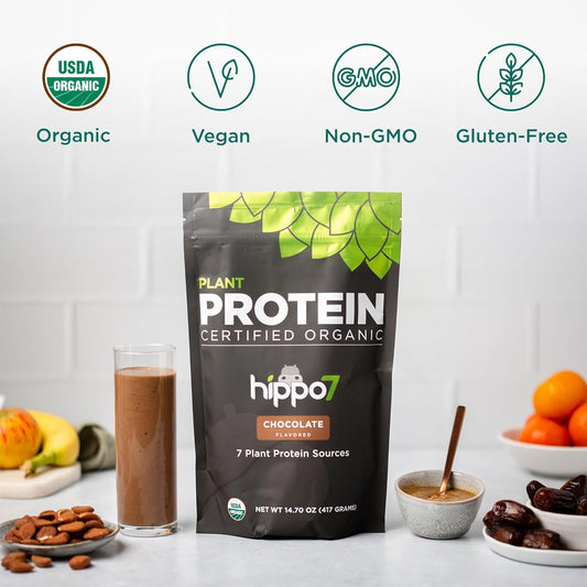 Vegan Plant Protein Powder, Chocolate Flavored ? Non GMO & Gluten Free, Protein from Plant Sources Including Pea & Hemp for Women and Men