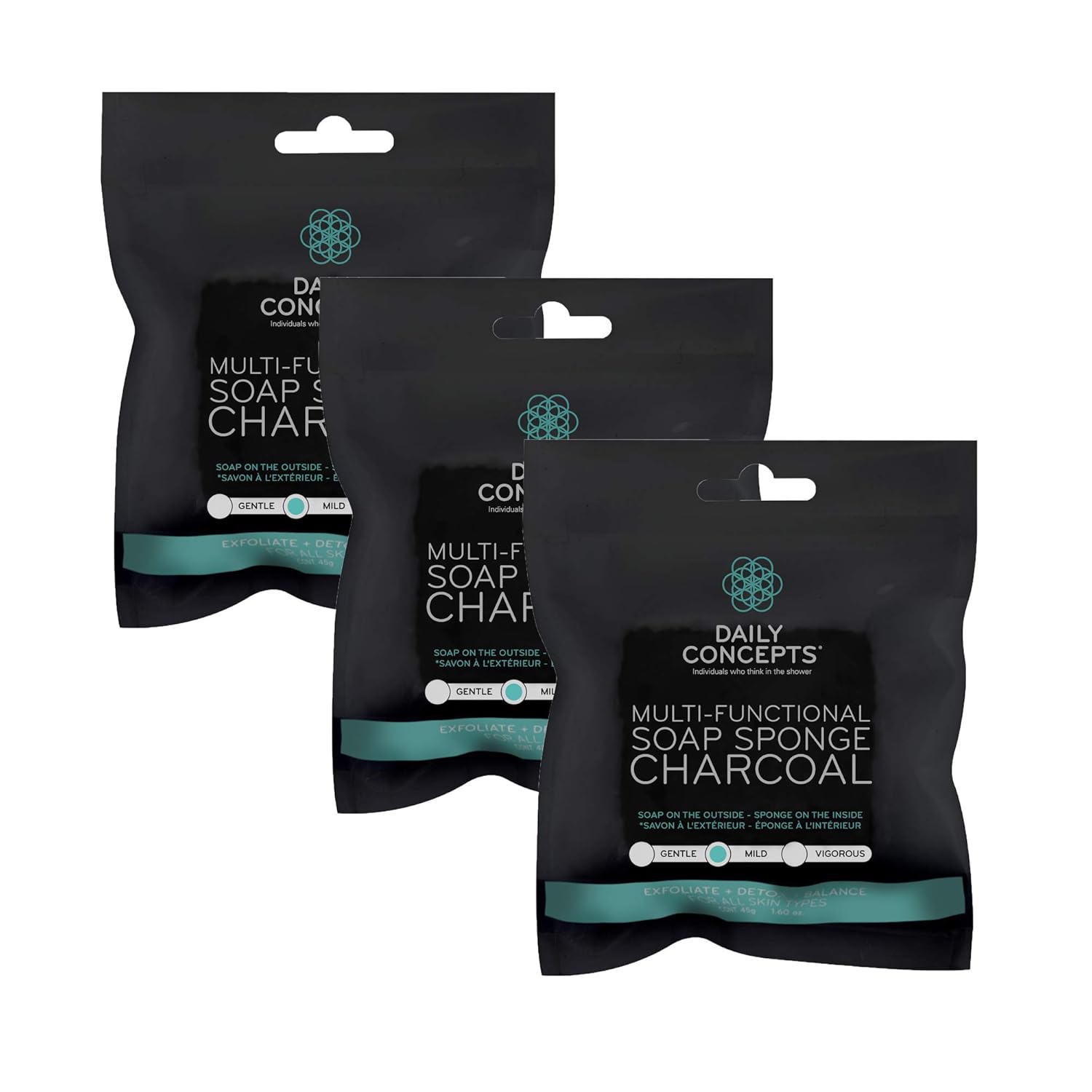 Daily Concepts Mild Texture Sponge, Charcoal