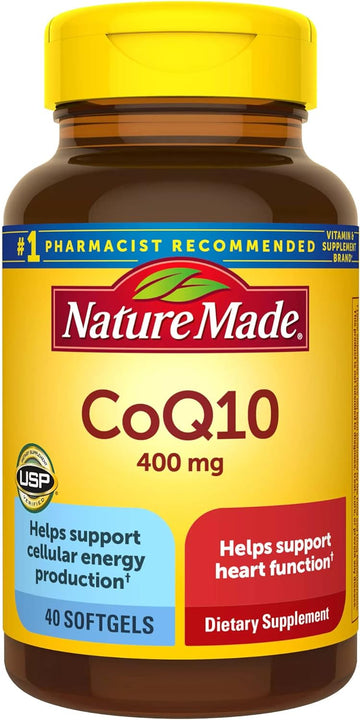 Nature Made CoQ10 400mg, Dietary Supplement for Heart Health Support, 40 Softgels, 40 Day Supply